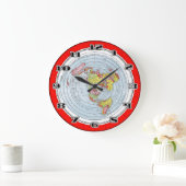 Flat Earth Gleasons New Standard Map of the World Große Wanduhr (Zuhause)