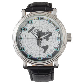 Flat Earth Gleasons Stationary Map of the World Armbanduhr
