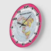 Flat Earth Gleasons Stationary Map of the World Große Wanduhr (Winkel)
