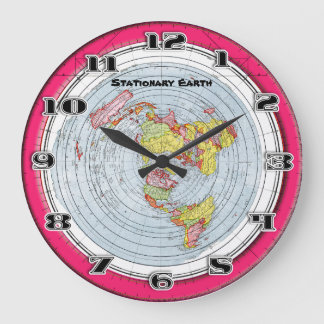 Flat Earth Gleasons Stationary Map of the World Große Wanduhr