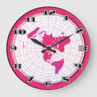 Flat Earth Gleasons Stationary Map of the World Große Wanduhr