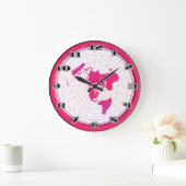 Flat Earth Gleasons Stationary Map of the World Große Wanduhr (Zuhause)