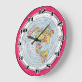 Flat Earth Gleasons Stationary Map of the World Große Wanduhr (Winkel)