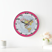 Flat Earth Gleasons Stationary Map of the World Große Wanduhr (Zuhause)
