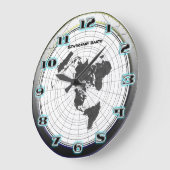 Flat Earth Gleasons Stationary Map of the World Große Wanduhr (Winkel)