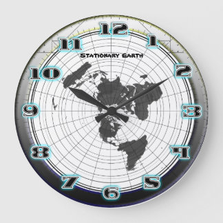Flat Earth Gleasons Stationary Map of the World Große Wanduhr