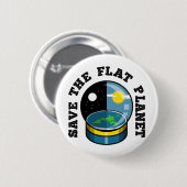 Flat earth in Snowglocke Button (Vorne & Hinten)