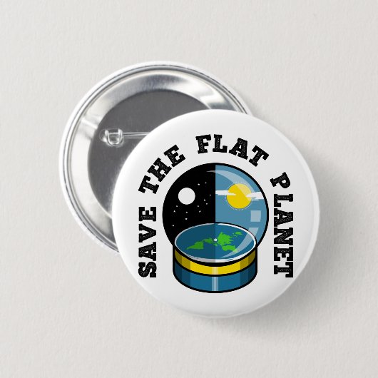 Flat earth in Snowglocke Button (Vorne & Hinten)