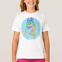Flat-Earth-Karte mit gekennzeichneten Nationen T-Shirt