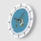 Flat Earth Large Wall Clock Große Wanduhr (Winkel)