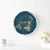 Flat Earth Large Wall Clock Große Wanduhr (Zuhause)