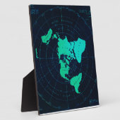 Flat Earth Map (Azimuthal äquidistant-Projektion) Fotoplatte (Seite)