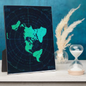 Flat Earth Map (Azimuthal äquidistant-Projektion) Fotoplatte (Seite)