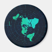 Flat Earth Map (Azimuthal äquidistant-Projektion) Magnet (Vorne)