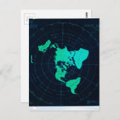 Flat Earth Map (Azimuthal äquidistant-Projektion) Postkarte (Vorne/Hinten)