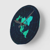 Flat Earth Map (Azimuthal äquidistant-Projektion) Runde Wanduhr (Winkel)