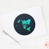Flat Earth Map (Azimuthal äquidistant-Projektion) Runder Aufkleber (Umschlag)