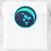 Flat Earth Map (Azimuthal äquidistant-Projektion) Runder Aufkleber (Tasche)