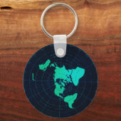 Flat Earth Map (Azimuthal äquidistant-Projektion) Schlüsselanhänger (Vorderseite)