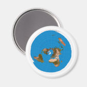 Flat Earth Map - Azimuthal Äquidistenprojektion Magnet (Vorderseite/Rückseite)