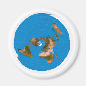 Flat Earth Map - Azimuthal Äquidistenprojektion Magnet (Vorne)