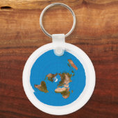 Flat Earth Map - Azimuthal Äquidistenprojektion Schlüsselanhänger (Vorderseite)