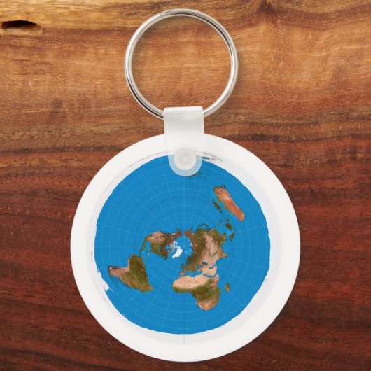 Flat Earth Map - Azimuthal Äquidistenprojektion Schlüsselanhänger (Vorderseite)