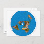 Flat Earth Map - Azimuthal Äquivalente Projektion Postkarte (Vorne/Hinten)