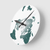 Flat Earth Map, Azimuthal Equidistant Map Zetetic Runde Wanduhr (Winkel)