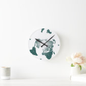 Flat Earth Map, Azimuthal Equidistant Map Zetetic Runde Wanduhr (Zuhause)