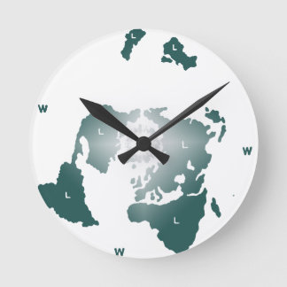 Flat Earth Map, Azimuthal Equidistant Map Zetetic Runde Wanduhr