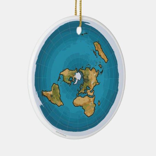 Flat Earth Map Keramikornament (Rechts)
