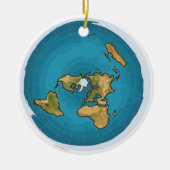 Flat Earth Map Keramikornament (Vorne)