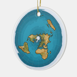 Flat Earth Map Keramikornament