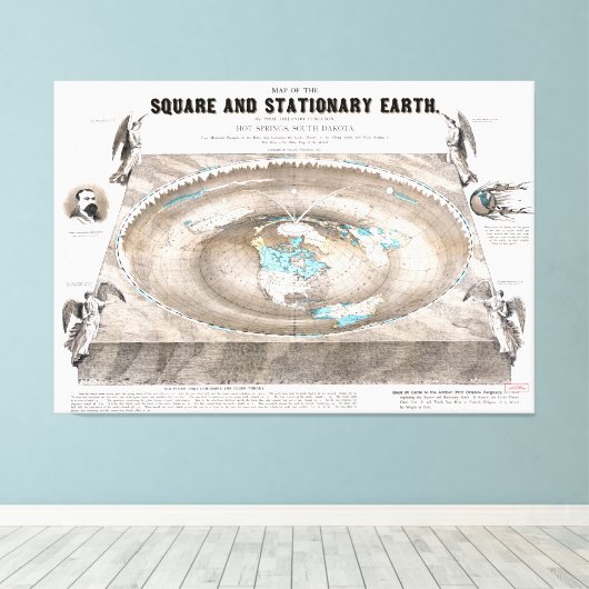Flat Earth Map Leinwanddruck (Insitu (Holzboden))