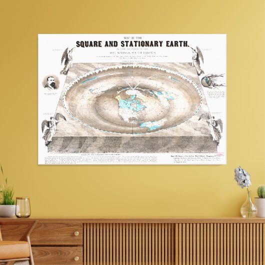 Flat Earth Map Leinwanddruck (Insitu (Wohnzimmer))