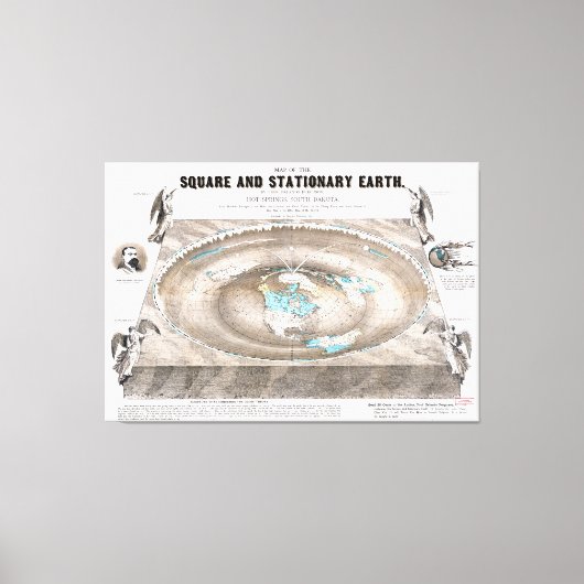 Flat Earth Map Leinwanddruck (Vorderseite)