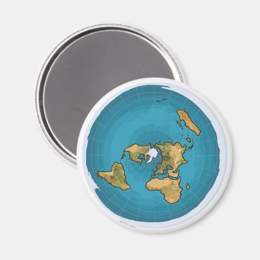 Flat Earth Map Magnet (Vorderseite/Rückseite)