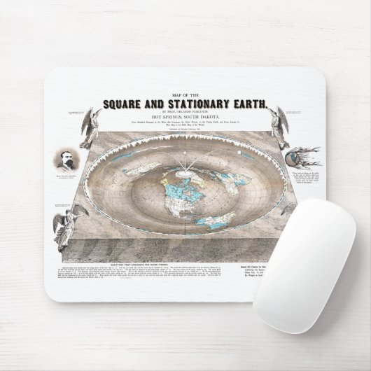 Flat Earth Map Mousepad (Mit Mouse)