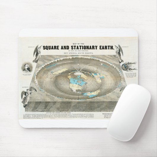 Flat Earth Map Mousepad (Mit Mouse)