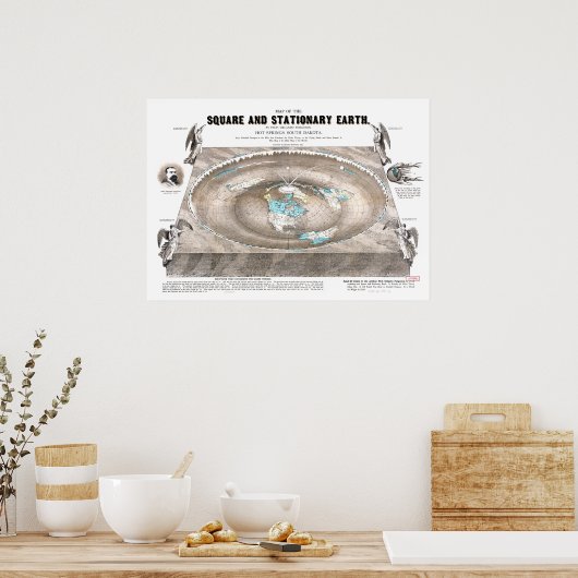 Flat Earth Map Poster (Küche)