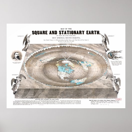 Flat Earth Map Poster (Vorne)