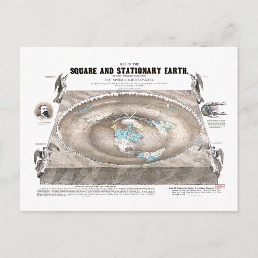 Flat Earth Map Postkarte (Vorderseite)