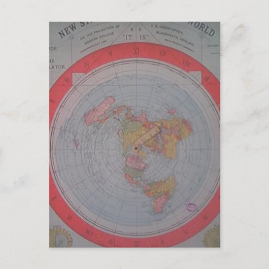 Flat Earth Map Postkarte (Vorderseite)
