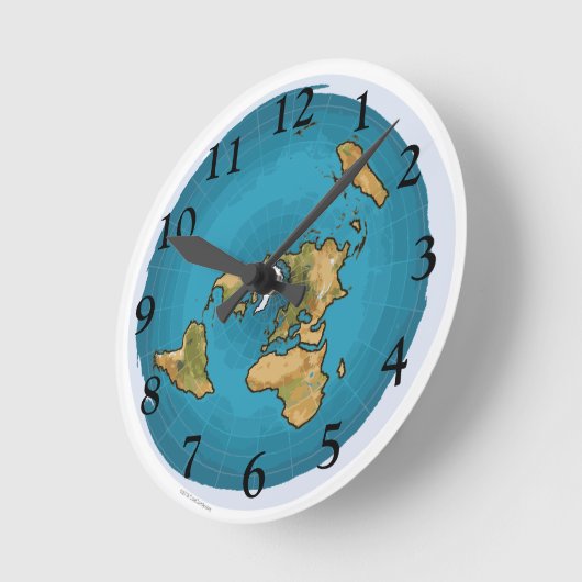 Flat Earth Map Runde Wanduhr (Winkel)