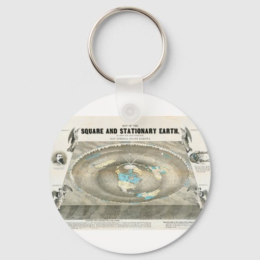 Flat Earth Map Schlüsselanhänger (Vorderseite)