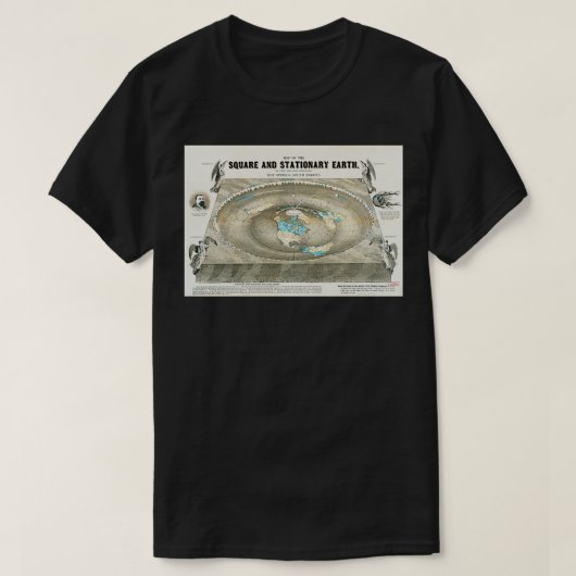 Flat Earth Map Science Denial T-Shirt (Design vorne)