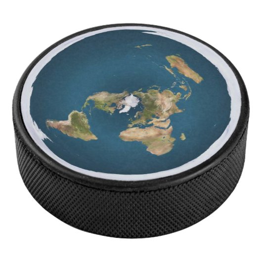 Flat Earth Map von US Geological Survey Eishockey Puck (3/4)