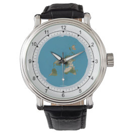 Flat Earth Map Wrist Watch Armbanduhr