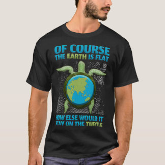Flat Earth Society Design Turtle Elefanten 5 T-Shirt